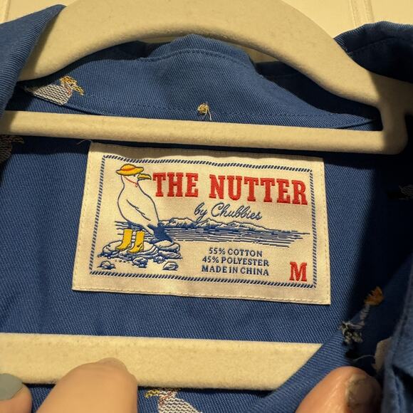 The Nutter Chubbies Blue Seagull Shirt Blue Popover Size Medium - Picture 3 of 4